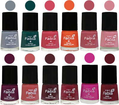 Fabia Exclusive Nail Polish Set of 12 pcs. Wild Gray Yonder-Dark Green-Shock Pink-Sour Orange-Mauve Pink-Rose-Boysenberry-Peach-Wine-Wine Red-Pink Pink-Jam(Pack of 12)
Fabia Exclusive Nail Polish Set of 12 pcs. Wild Gray Yonder-Dark Green-Shock Pink-Sour Orange-Mauve Pink-Rose-Boysenberry-Peach-Wine-Wine Red-Pink Pink-Jam(Pack of 12)