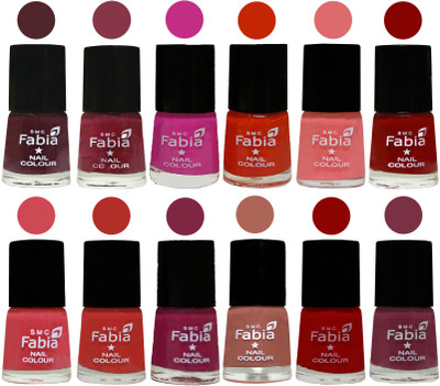 Fabia Exclusive Nail Polish Set of 12 pcs. Wine-Wine Red-Pink Pink-Fire Orange-Baby Pink-Bold Red-Strawberry-Candy Orange-Dark Magenta-coral-Red-Plum(Pack of 12)
Fabia Exclusive Nail Polish Set of 12 pcs. Wine-Wine Red-Pink Pink-Fire Orange-Baby Pink-Bold Red-Strawberry-Candy Orange-Dark Magenta-coral-Red-Plum(Pack of 12)