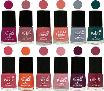 Fabia Exclusive Nail Polish Set of 12 pcs. Raspberry-Lip-Bazooka Joe-Light Peach-Wild Gray Yonder-Dark Green-Shock Pink-Sour Orange-Mauve Pink-Rose-Boysenberry-Wine Red(Pack of 12)
Fabia Exclusive Nail Polish Set of 12 pcs. Raspberry-Lip-Bazooka Joe-Light Peach-Wild Gray Yonder-Dark Green-Shock Pink-Sour Orange-Mauve Pink-Rose-Boysenberry-Wine Red(Pack of 12)