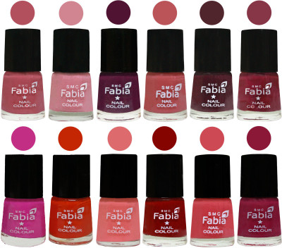 Fabia Exclusive Nail Polish Set of 12 pcs. Mauve Pink-Rose-Boysenberry-Peach-Wine-Wine Red-Pink Pink-Fire Orange-Baby Pink-Bold Red-Strawberry-Pure Wine(Pack of 12)
Fabia Exclusive Nail Polish Set of 12 pcs. Mauve Pink-Rose-Boysenberry-Peach-Wine-Wine Red-Pink Pink-Fire Orange-Baby Pink-Bold Red-Strawberry-Pure Wine(Pack of 12)
