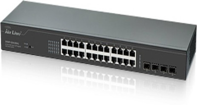 AirLive SNMP-GSH2804L 24-Port Gigabit Web Smart Switch including 4 SFP Ports Network Switch(Black)
AirLive SNMP-GSH2804L 24-Port Gigabit Web Smart Switch including 4 SFP Ports Network Switch(Black)