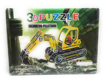 ClueSteps 3D Puzzles Excavator-Pelleteuse(32 Pieces)