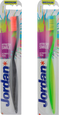 Jordan Ultimate You Bristles Latest Design BPA Free Imported Brush gentle to Teeth & Gems. Made in Malaysia (Random Color) Pack of 2 Medium Toothbrush(Pack of 2)
Jordan Ultimate You Bristles Latest Design BPA Free Imported Brush gentle to Teeth & Gems. Made in Malaysia (Random Color) Pack of 2 Medium Toothbrush(Pack of 2)