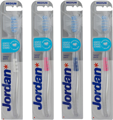 Jordan Target White Toothbrush Medium Bristles Latest Design BPA Free Imported Brush gentle to Teeth & Gems. Made in Malaysia (Random Color) Pack of 4 Medium Toothbrush(Pack of 4)
Jordan Target White Toothbrush Medium Bristles Latest Design BPA Free Imported Brush gentle to Teeth & Gems. Made in Malaysia (Random Color) Pack of 4 Medium Toothbrush(Pack of 4)