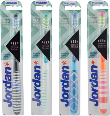 Jordan Individual Clean Toothbrush Medium Bristles Latest Design BPA Free Imported Brush gentle to Teeth & Gems. Made in Malaysia (Random Color) Pack of 4 Medium Toothbrush(Pack of 4)
Jordan Individual Clean Toothbrush Medium Bristles Latest Design BPA Free Imported Brush gentle to Teeth & Gems. Made in Malaysia (Random Color) Pack of 4 Medium Toothbrush(Pack of 4)