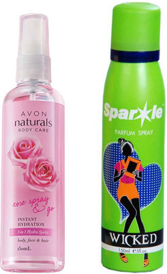 Avon Anew Naturals Rose 3 in 1 Spray (150 ml) With one sparkle perfume spray 150 ml(Set of 2)
Avon Anew Naturals Rose 3 in 1 Spray (150 ml) With one sparkle perfume spray 150 ml(Set of 2)