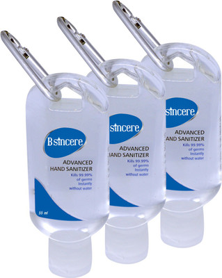 B SINCERE ADVANCED HAND SANITIZER(55 ml, Bottle, Pack of 3)