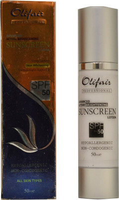 Olifair Long Lasting Sunscreen Lotion ( Daily Protection from UV Damage, Skin Cancer, Wrinkles, Dark Spots, Premature aging ) - SPF 50+(50 ml)
Olifair Long Lasting Sunscreen Lotion ( Daily Protection from UV Damage, Skin Cancer, Wrinkles, Dark Spots, Premature aging ) - SPF 50+(50 ml)