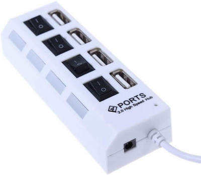 Aeoss A143 USB 2.0 Hub Hi Speed USB Hub(White)