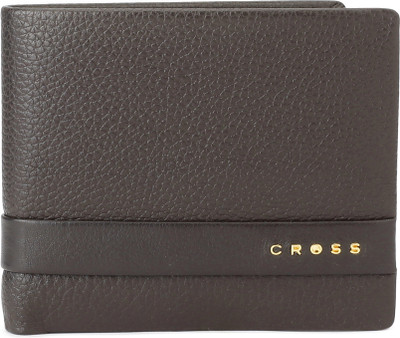 Cross Men Casual Brown Genuine Leather Wallet(4 Card Slots), Oak brown