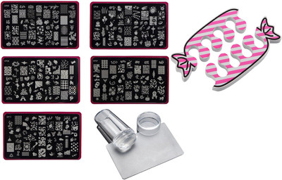 Royalkart Nail Art Stamping Kit Jumbo 5 Image Plate With Soft Nail Silicon Stamper & Scraper(Multi color)
Royalkart Nail Art Stamping Kit Jumbo 5 Image Plate With Soft Nail Silicon Stamper & Scraper(Multi color)