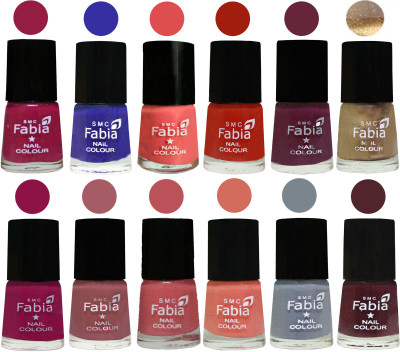 Fabia Matte Nail Polish Exclusive Combo Cherry Blossom, Shock Blue, Salmon, Shock Orange Red, Mulberry, Golden, Raspberry, Lip, Bazooka Joe, Light Peach, Wild Gray Yonder, Wine(Pack of 12)
Fabia Matte Nail Polish Exclusive Combo Cherry Blossom, Shock Blue, Salmon, Shock Orange Red, Mulberry, Golden, Raspberry, Lip, Bazooka Joe, Light Peach, Wild Gray Yonder, Wine(Pack of 12)