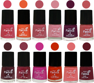 Fabia Exclusive Nail Polish Set of 12 pcs. Shock Pink-Sour Orange-Mauve Pink-Rose-Boysenberry-Peach-Wine-Wine Red-Pink Pink-Fire Orange-Baby Pink-Jam(Pack of 12)
Fabia Exclusive Nail Polish Set of 12 pcs. Shock Pink-Sour Orange-Mauve Pink-Rose-Boysenberry-Peach-Wine-Wine Red-Pink Pink-Fire Orange-Baby Pink-Jam(Pack of 12)