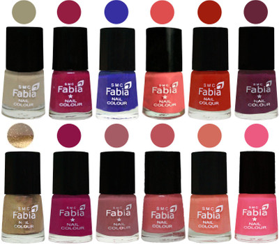 Fabia Matte Nail Polish Exclusive Combo Tan, Cherry Blossom, Shock Blue, Salmon, Shock Orange Red, Mulberry, Golden, Raspberry, Lip, Bazooka Joe, Light Peach, Shock Pink Light(Pack of 12)
Fabia Matte Nail Polish Exclusive Combo Tan, Cherry Blossom, Shock Blue, Salmon, Shock Orange Red, Mulberry, Golden, Raspberry, Lip, Bazooka Joe, Light Peach, Shock Pink Light(Pack of 12)