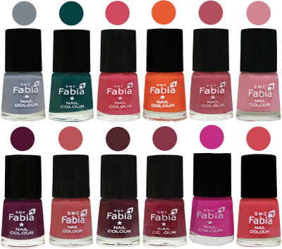 Fabia Exclusive Nail Polish Set of 12 pcs. Wild Gray Yonder-Dark Green-Shock Pink-Sour Orange-Mauve Pink-Rose-Boysenberry-Peach-Wine-Wine Red-Pink Pink-Strawberry(Pack of 12)
Fabia Exclusive Nail Polish Set of 12 pcs. Wild Gray Yonder-Dark Green-Shock Pink-Sour Orange-Mauve Pink-Rose-Boysenberry-Peach-Wine-Wine Red-Pink Pink-Strawberry(Pack of 12)