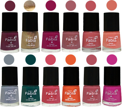 Fabia Matte Nail Polish Exclusive Combo Mulberry, Golden, Raspberry, Lip, Bazooka Joe, Light Peach, Wild Gray Yonder, Dark Green, Shock Pink, Sour Orange, Mauve Pink, Pink Pink(Pack of 12)
Fabia Matte Nail Polish Exclusive Combo Mulberry, Golden, Raspberry, Lip, Bazooka Joe, Light Peach, Wild Gray Yonder, Dark Green, Shock Pink, Sour Orange, Mauve Pink, Pink Pink(Pack of 12)