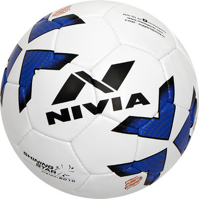 Nivia Shining Star Football - Size: (Pack of 1, White, Blue
