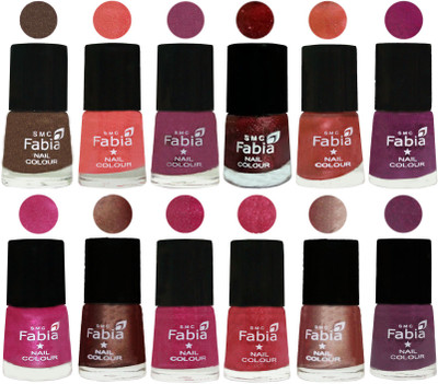 Fabia Nail Polish Pack of 12(6 Ml Each) Professional Serious Nail Polish Everglade-Light Peach-Dark Cherry Blossom-Brick Red-Dark Peach-Shock Pink-Pink-Light Coffee-Magenta-Shock Pink Light-Light Nude-brinjal purple(Pack of 12)
Fabia Nail Polish Pack of 12(6 Ml Each) Professional Serious Nail Polish Everglade-Light Peach-Dark Cherry Blossom-Brick Red-Dark Peach-Shock Pink-Pink-Light Coffee-Magenta-Shock Pink Light-Light Nude-brinjal purple(Pack of 12)