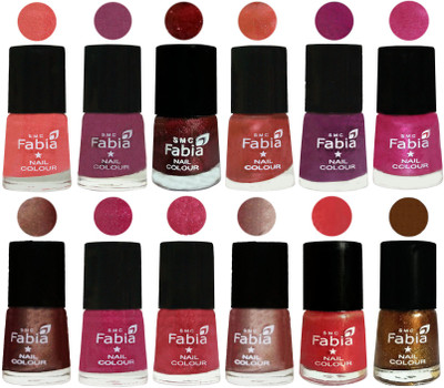 Fabia Nail Polish Pack of 12(6 Ml Each) Professional Serious Nail Polish Light Peach-Dark Cherry Blossom-Brick Red-Dark Peach-Shock Pink-Pink-Light Coffee-Magenta-Shock Pink Light-Light Nude-Red Orange-Dark Golden(Pack of 12)
Fabia Nail Polish Pack of 12(6 Ml Each) Professional Serious Nail Polish Light Peach-Dark Cherry Blossom-Brick Red-Dark Peach-Shock Pink-Pink-Light Coffee-Magenta-Shock Pink Light-Light Nude-Red Orange-Dark Golden(Pack of 12)