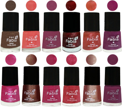 Fabia Nail Polish Pack of 12(6 Ml Each) Professional Serious Nail Polish Everglade-Light Peach-Dark Cherry Blossom-Brick Red-Dark Peach-Shock Pink-Pink-Light Coffee-Magenta-Shock Pink Light-Light Nude-Light brinjal purple(Pack of 12)
Fabia Nail Polish Pack of 12(6 Ml Each) Professional Serious Nail Polish Everglade-Light Peach-Dark Cherry Blossom-Brick Red-Dark Peach-Shock Pink-Pink-Light Coffee-Magenta-Shock Pink Light-Light Nude-Light brinjal purple(Pack of 12)