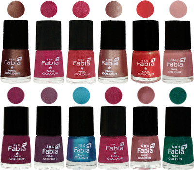 Fabia Nail Polish Pack of 12(6 Ml Each) Professional Serious Nail Polish Light Coffee-Magenta-Shock Pink Light-Light Nude-Red Orange-Shrimp Pastell-Cherry Blossom-Light Jam-Denim-Hot Magenta-Lip-Green(Pack of 12)
Fabia Nail Polish Pack of 12(6 Ml Each) Professional Serious Nail Polish Light Coffee-Magenta-Shock Pink Light-Light Nude-Red Orange-Shrimp Pastell-Cherry Blossom-Light Jam-Denim-Hot Magenta-Lip-Green(Pack of 12)
