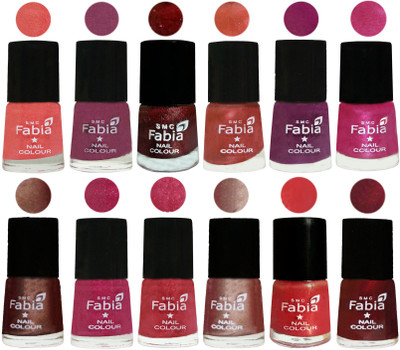 Fabia Nail Polish Pack of 12(6 Ml Each) Professional Serious Nail Polish Light Peach-Dark Cherry Blossom-Brick Red-Dark Peach-Shock Pink-Pink-Light Coffee-Magenta-Shock Pink Light-Light Nude-Red Orange-Maroon(Pack of 12)
Fabia Nail Polish Pack of 12(6 Ml Each) Professional Serious Nail Polish Light Peach-Dark Cherry Blossom-Brick Red-Dark Peach-Shock Pink-Pink-Light Coffee-Magenta-Shock Pink Light-Light Nude-Red Orange-Maroon(Pack of 12)