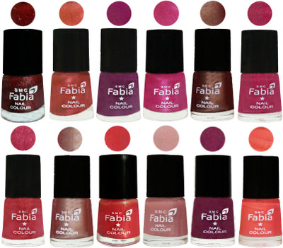 Fabia Nail Polish Pack of 12(6 Ml Each) Professional Serious Nail Polish Brick Red-Dark Peach-Shock Pink-Pink-Light Coffee-Magenta-Shock Pink Light-Light Nude-Red Orange-Shrimp Pastell-Cherry Blossom-Peach(Pack of 12)
Fabia Nail Polish Pack of 12(6 Ml Each) Professional Serious Nail Polish Brick Red-Dark Peach-Shock Pink-Pink-Light Coffee-Magenta-Shock Pink Light-Light Nude-Red Orange-Shrimp Pastell-Cherry Blossom-Peach(Pack of 12)