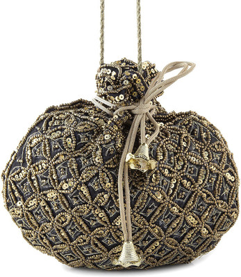 Purpledip Potli Bag (Clutch, Drawstring Purse) For Women With Intricate Gold Thread & Sequin Embroidery Work (Black,11267) Potli(Black)
Purpledip Potli Bag (Clutch, Drawstring Purse) For Women With Intricate Gold Thread & Sequin Embroidery Work (Black,11267) Potli(Black)