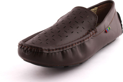 MONCA Leather Loafers Shoes For Men Bellies For Men(Brown