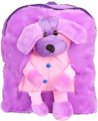 Aliado Faux Fur Purple Coloured Zipper Closure Backpack Backpack(Purple, 5 inch)