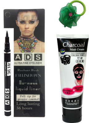 ADS Black Eyeliner Pen No-mess Liquid liner (12 ML), Bamboo Charcoal Whitening Anti-Blackhead Mask Cream 80 gm and Band(Set of 3)
ADS Black Eyeliner Pen No-mess Liquid liner (12 ML), Bamboo Charcoal Whitening Anti-Blackhead Mask Cream 80 gm and Band(Set of 3)