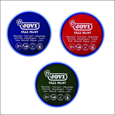 Jovi Face Paint 3 jars of 20 ml each - Dark Blue, Green, Red
