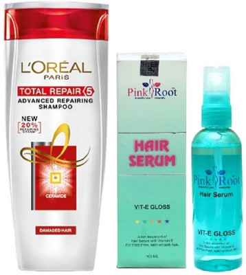 Pink Root Hair Serum 100ml, L'OREAL PARIS SHAMPOO 360ML TOTAL REPAIR 5 ADVANCED REPAIRING SHAMPOO(Set of 2)
Pink Root Hair Serum 100ml, L'OREAL PARIS SHAMPOO 360ML TOTAL REPAIR 5 ADVANCED REPAIRING SHAMPOO(Set of 2)