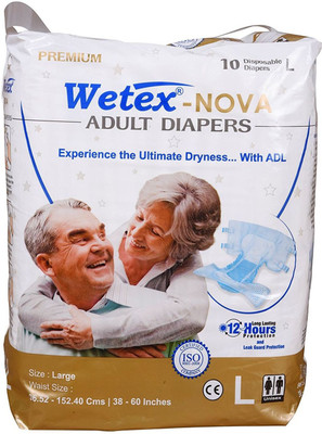 wetex L 10 Adult Diapers - L(10 Pieces)