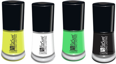 forsure matte long lasting professional nail polish set of 4 neon yellow, white, neon green, black(Pack of 4)
forsure matte long lasting professional nail polish set of 4 neon yellow, white, neon green, black(Pack of 4)