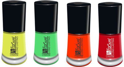 forsure matte long lasting professional nail polish set of 4 neon yellow, neon green, orange, fire red(Pack of 4)
forsure matte long lasting professional nail polish set of 4 neon yellow, neon green, orange, fire red(Pack of 4)