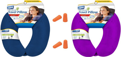 Royalkart Imported Two Sets Neck Pillow With 2 pairs of Ear Plugs for Car,Train,Bus,Flight (Black, Navy Blue) Neck Pillow(Navy Blue, Purple)
Royalkart Imported Two Sets Neck Pillow With 2 pairs of Ear Plugs for Car,Train,Bus,Flight (Black, Navy Blue) Neck Pillow(Navy Blue, Purple)