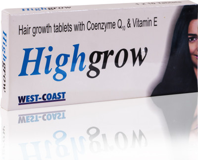 West Coast Highgrow For Hair growth Tablets with Coenzyme Q10 & Vitamin E, 30 Tablets(30 No)
West Coast Highgrow For Hair growth Tablets with Coenzyme Q10 & Vitamin E, 30 Tablets(30 No)