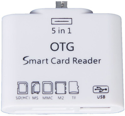 Shrih 5 in 1 OTG USB 2.0 Micro Card Reader Card Reader(White)