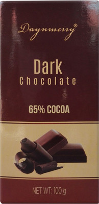 Daynmerry 'Daynmerry' 65% Dark Chocolate - 100 gm - Pack of 2 Bars(Pack of 2, 200 g)
Daynmerry 'Daynmerry' 65% Dark Chocolate - 100 gm - Pack of 2 Bars(Pack of 2, 200 g)