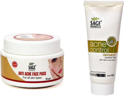 Sage Herbals Pack Of Acne Control Ointment & Acne Control Face Pack(Set of 2)