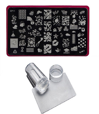 Royalkart Nail Art Stamping Kit Jumbo Image Plate With Soft Nail Silicon Stamper & Scraper (CF11)(multi color)
Royalkart Nail Art Stamping Kit Jumbo Image Plate With Soft Nail Silicon Stamper & Scraper (CF11)(multi color)