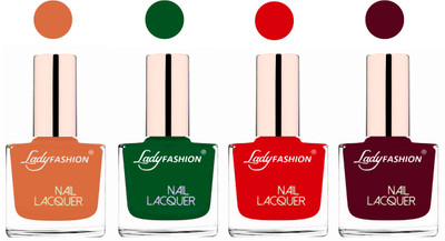 Lady Fashion Ultra High Shine Long Stay Nail Polish Nude,Dark Green,Bright Red,Maroon(Pack of 4)
Lady Fashion Ultra High Shine Long Stay Nail Polish Nude,Dark Green,Bright Red,Maroon(Pack of 4)