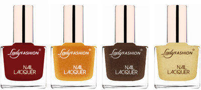 Lady Fashion Ultra High Shine Long Stay Nail Polish Coffee,Golden,Mettalic Brown,Mettalic Gold(Pack of 4)
Lady Fashion Ultra High Shine Long Stay Nail Polish Coffee,Golden,Mettalic Brown,Mettalic Gold(Pack of 4)