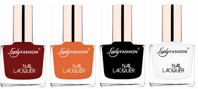 Lady Fashion Ultra High Shine Long Stay Nail Polish Coffee,Nude,Black,White(Pack of 4)
Lady Fashion Ultra High Shine Long Stay Nail Polish Coffee,Nude,Black,White(Pack of 4)