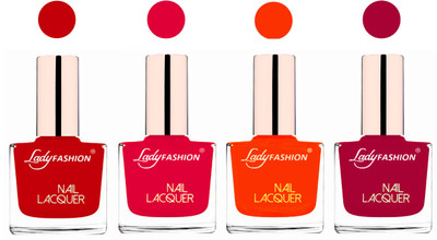 Lady Fashion Ultra High Shine Long Stay Nail Polish Juicy Red,Sweet Red,Juicy Orange,Pink(Pack of 4)
Lady Fashion Ultra High Shine Long Stay Nail Polish Juicy Red,Sweet Red,Juicy Orange,Pink(Pack of 4)