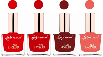 Lady Fashion Ultra High Shine Long Stay Nail Polish Bright Red,Juicy Red,Coffee,Light Orange(Pack of 4)
Lady Fashion Ultra High Shine Long Stay Nail Polish Bright Red,Juicy Red,Coffee,Light Orange(Pack of 4)
