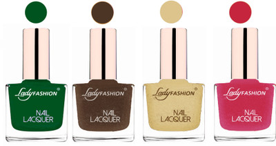 Lady Fashion Ultra High Shine Long Stay Nail Polish Dark Green,Mettalic Brown,Mettalic Gold,Mettalic Pink(Pack of 4)
Lady Fashion Ultra High Shine Long Stay Nail Polish Dark Green,Mettalic Brown,Mettalic Gold,Mettalic Pink(Pack of 4)