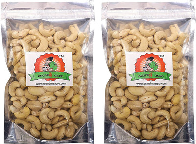 Grandma Agro Cashew Nuts (Kaju), (250g + 250g) (Pack of 2) Cashews(500 g, Pouch)