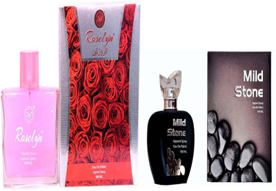dsp MILD STONE PERFUME 100 ML +ROSELYN PERFUME 100 ML Eau de Parfum - 100 ml(For Men & Women)
dsp MILD STONE PERFUME 100 ML +ROSELYN PERFUME 100 ML Eau de Parfum - 100 ml(For Men & Women)